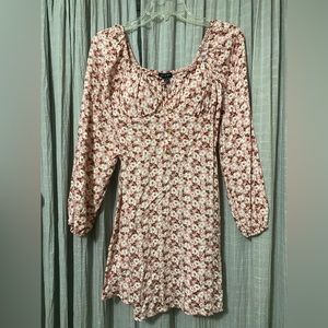 Pink flor flowy dress
